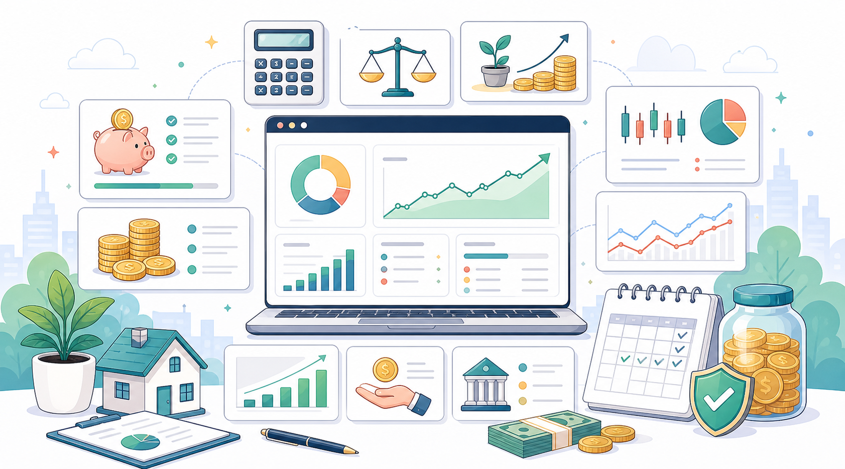 MoneyCareer Bada 도구 사이트 웹툰 일러스트